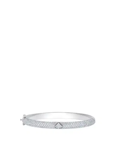 Sara Weinstock 18K White Gold Dujour Diamond Pave Four-Cluster Bangle Bracelet | Thumbnail 1 Sara Weinstock 18K White Gold Dujour Diamond Pave Four-Cluster Bangle Bracelet | Thumbnail 1