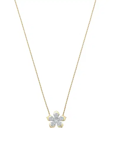 Sara Weinstock 18K Two-Tone Gold Lierre Pear Diamond Flower Station Necklace | Thumbnail 1