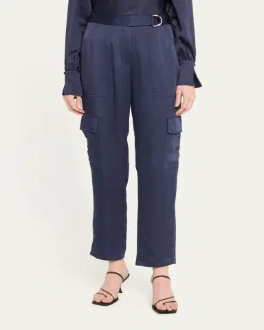 Simkhai Carolina Satin Straight-Leg Utility Pants | Thumbnail 4 Simkhai Carolina Satin Straight-Leg Utility Pants | Thumbnail 4