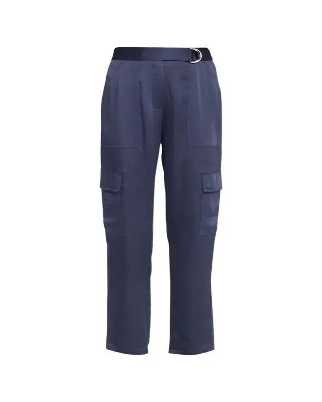 Carolina Satin Straight-Leg Utility Pants