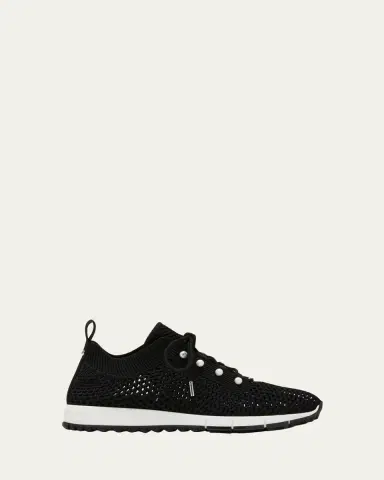 Jimmy Choo Veles Knit Pearly Lace-Up Sneakers | Thumbnail 7