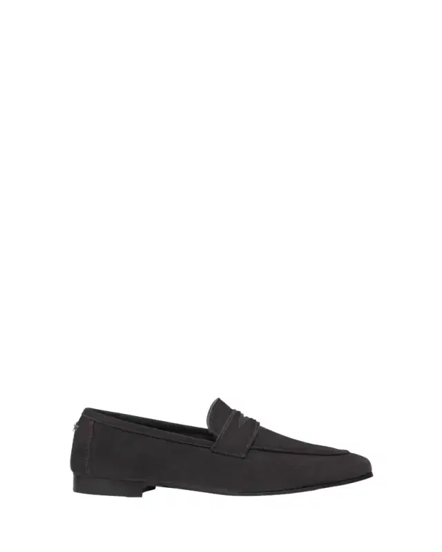 Bougeotte Flaneur Suede Shearling Penny Loafers