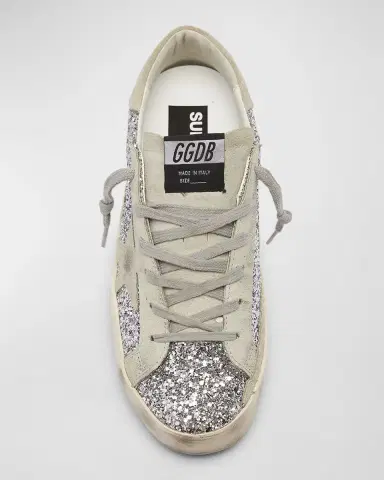 Golden Goose Superstar Suede Glitter Low-Top Sneakers | Thumbnail 5