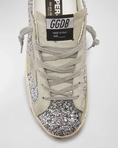 Golden Goose Superstar Suede Glitter Low-Top Sneakers | Thumbnail 6