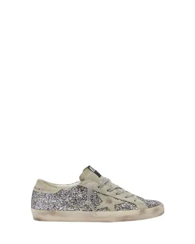 Golden Goose Superstar Suede Glitter Low-Top Sneakers | Thumbnail 1