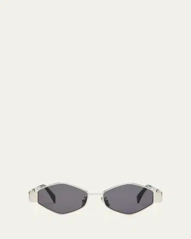 Celine Men's Triomphe Metal and Nylon Oval Sunglasses | Thumbnail 3 Celine Men's Triomphe Metal and Nylon Oval Sunglasses | Thumbnail 3