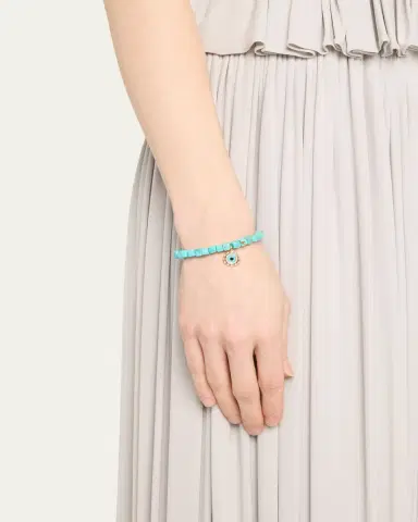 Sydney Evan 14K Gold and Diamond Marquise Eye Turquoise Bracelet | Thumbnail 2 Sydney Evan 14K Gold and Diamond Marquise Eye Turquoise Bracelet | Thumbnail 2