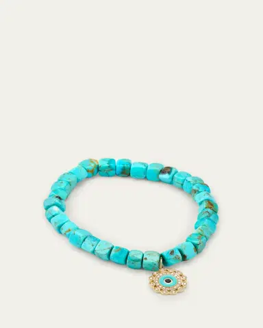 Sydney Evan 14K Gold and Diamond Marquise Eye Turquoise Bracelet | Thumbnail 4 Sydney Evan 14K Gold and Diamond Marquise Eye Turquoise Bracelet | Thumbnail 4