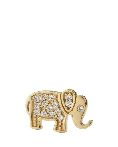 Sydney Evan 14k Yellow Gold Diamond Elephant Stud Earring, Single | Thumbnail 1 Sydney Evan 14k Yellow Gold Diamond Elephant Stud Earring, Single | Thumbnail 1