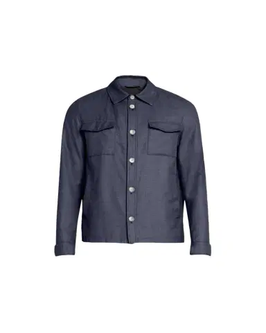 Herno Men's Coated Cashmere-Blend Overshirt | Thumbnail 1
