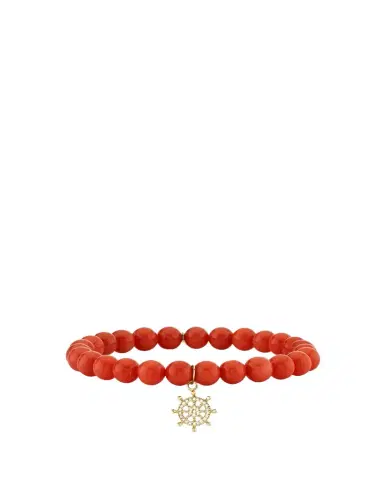 Sydney Evan 14K Diamond Ships Wheel Charm and Bead Bracelet | Thumbnail 1 Sydney Evan 14K Diamond Ships Wheel Charm and Bead Bracelet | Thumbnail 1
