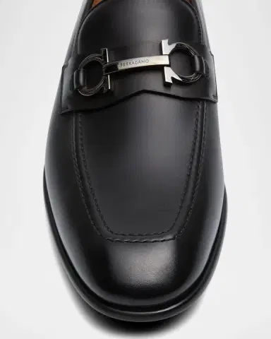Ferragamo Men's Foster Gancini Bit Loafers | Thumbnail 4
