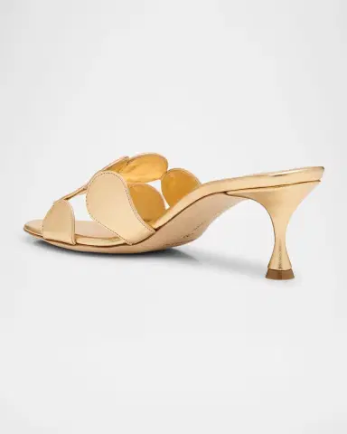 Manolo Blahnik Haribalmu Metallic Stiletto Slide Sandals | Thumbnail 3