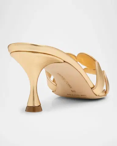 Manolo Blahnik Haribalmu Metallic Stiletto Slide Sandals | Thumbnail 4