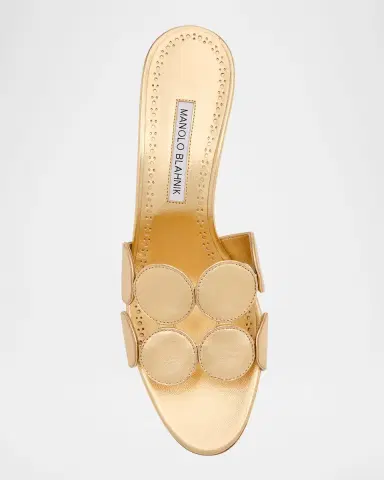 Manolo Blahnik Haribalmu Metallic Stiletto Slide Sandals | Thumbnail 5