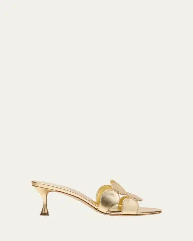 Manolo Blahnik Haribalmu Metallic Stiletto Slide Sandals | Thumbnail 6