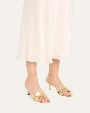 Manolo Blahnik Haribalmu Metallic Stiletto Slide Sandals | Thumbnail 7