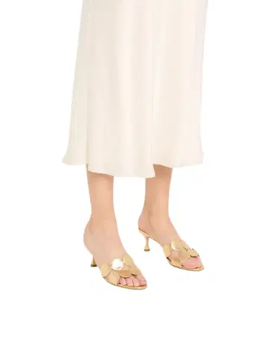 Manolo Blahnik Haribalmu Metallic Stiletto Slide Sandals | Thumbnail 1