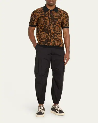 Versace Men's La Greca Baroque Canvas Low-Top Sneakers | Thumbnail 3 Versace Men's La Greca Baroque Canvas Low-Top Sneakers | Thumbnail 3