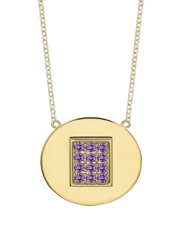 Tracee Nichols 14K Gold Amethyst Birthstone Token Necklace