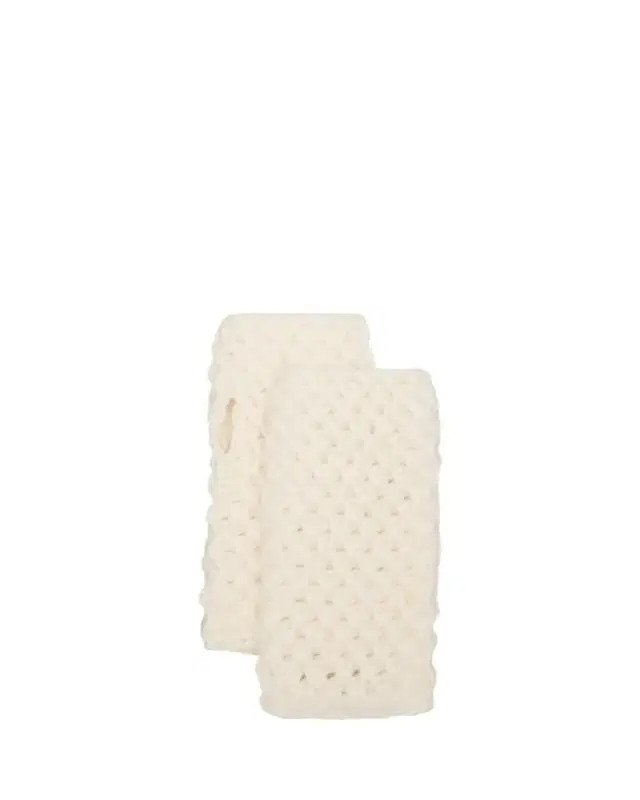 Cashmere Honeycomb Crochet Fingerless Gloves