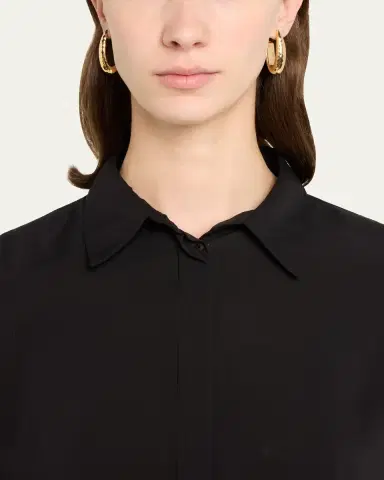 Lana 14K Gold Elongated Wide Disco Hoop Earrings | Thumbnail 2