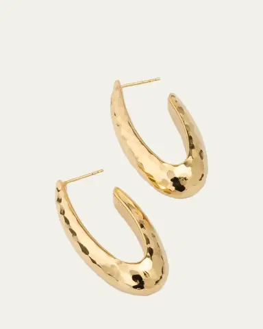 Lana 14K Gold Elongated Wide Disco Hoop Earrings | Thumbnail 3