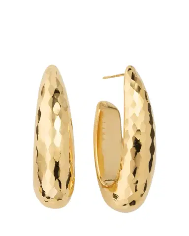 Lana 14K Gold Elongated Wide Disco Hoop Earrings | Thumbnail 1