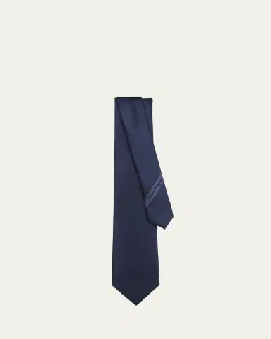 Ferragamo Men's Solid Silk Tie | Thumbnail 2
