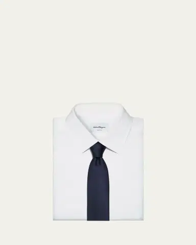 Ferragamo Men's Solid Silk Tie | Thumbnail 3