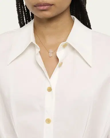 JIA JIA 14k Yellow Gold Crystal Quartz and Diamond Bar Necklace | Thumbnail 2 JIA JIA 14k Yellow Gold Crystal Quartz and Diamond Bar Necklace | Thumbnail 2