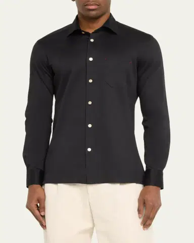 Kiton Men's Nerano Cotton Sport Shirt | Thumbnail 4