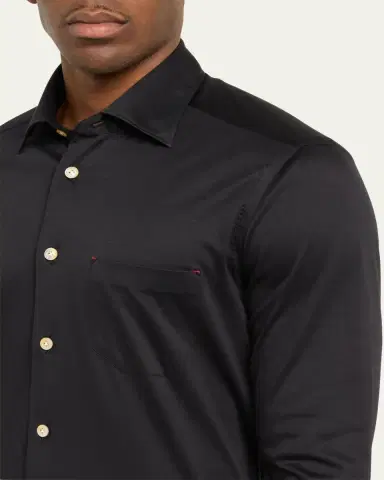 Kiton Men's Nerano Cotton Sport Shirt | Thumbnail 5