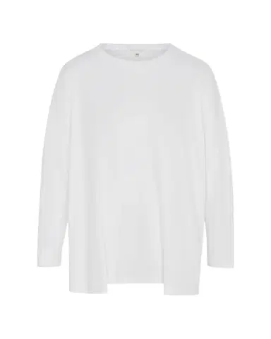 Eskandar Side Panelled Round Neck Long Sleeve T-Shirt (Mid Plus Length) | Thumbnail 1 Eskandar Side Panelled Round Neck Long Sleeve T-Shirt (Mid Plus Length) | Thumbnail 1