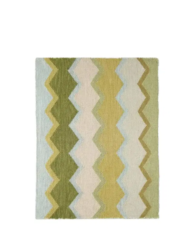 x Kit Kemp Safety Net Green Handwoven Indoor/Outdoor Rug, 6'x 9'