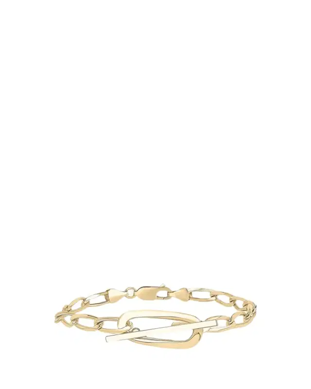 14K Gold Biography Wrap Toggle Bracelet