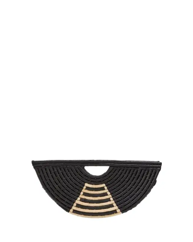 EILAF Large Half Moon Raffia Top-Handle Bag