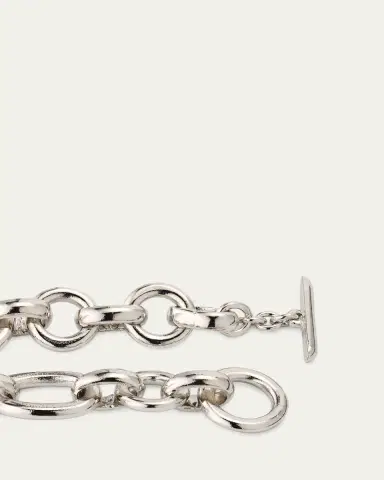 ben-amun Donia Silver Round and Oval Link Chain Necklace | Thumbnail 4