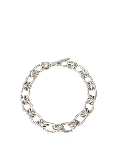 Ben-Amun Silver Lyra Oval Chain Link Necklace | Thumbnail 1