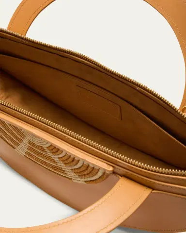 EILAF Medani XL Leather & Straw Top-Handle Bag | Thumbnail 4 EILAF Medani XL Leather & Straw Top-Handle Bag | Thumbnail 4