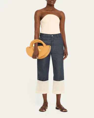 EILAF Medani XL Leather & Straw Top-Handle Bag | Thumbnail 5 EILAF Medani XL Leather & Straw Top-Handle Bag | Thumbnail 5