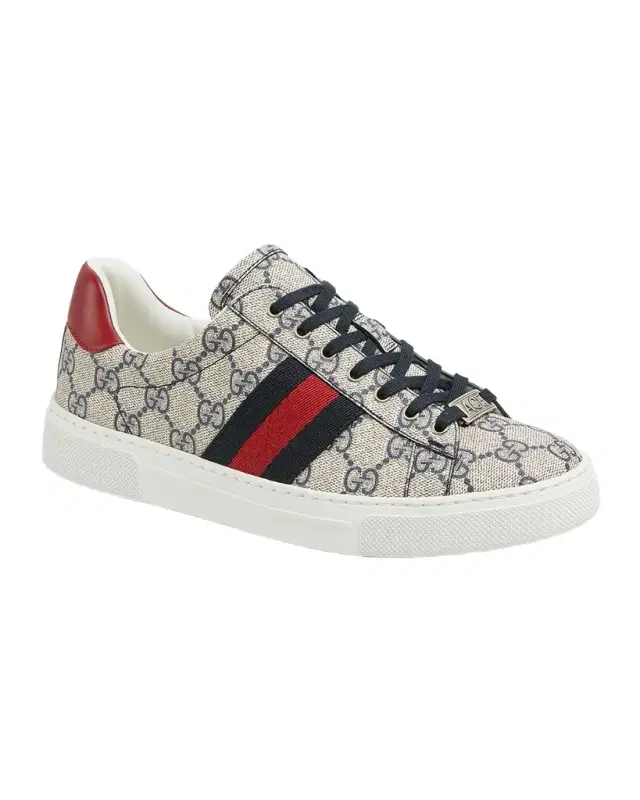 Ace Monogram Canvas Low-Top Sneakers