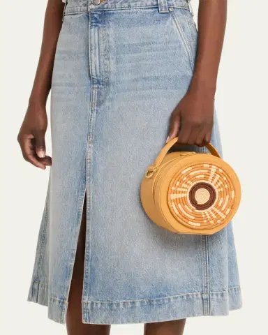 EILAF Rwenzori Round Leather & Straw Top-Handle Bag | Thumbnail 2
