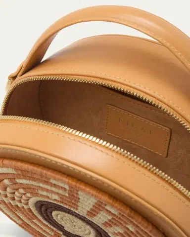 EILAF Rwenzori Round Leather & Straw Top-Handle Bag | Thumbnail 4
