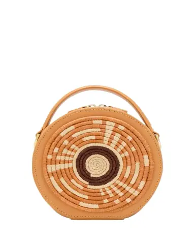 EILAF Rwenzori Round Leather & Straw Top-Handle Bag | Thumbnail 1