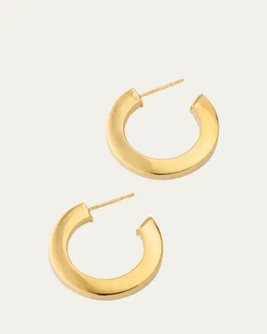 Lana 14K Yellow Gold Square Tube Hollow Hoop Earrings | Thumbnail 3