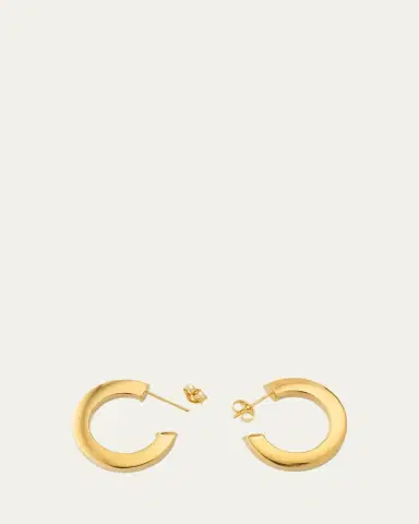 Lana 14K Yellow Gold Square Tube Hollow Hoop Earrings | Thumbnail 4
