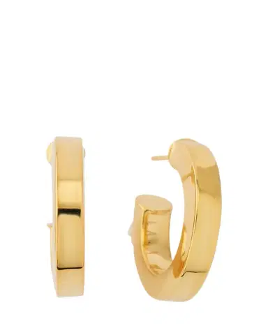 Lana 14K Yellow Gold Square Tube Hollow Hoop Earrings | Thumbnail 1