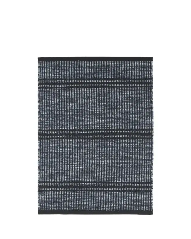 Malta Navy Handwoven Rug, 5'x 8'