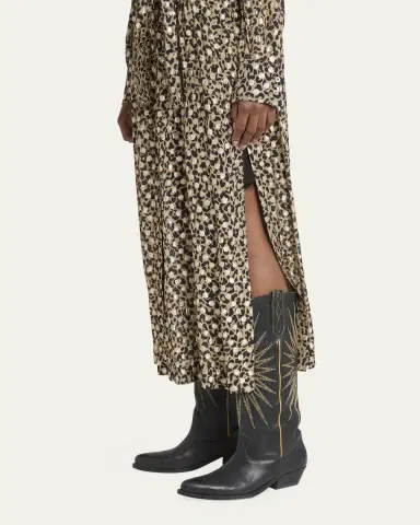 Golden Goose Wish Star Embroidered Leather Western Boots | Thumbnail 2